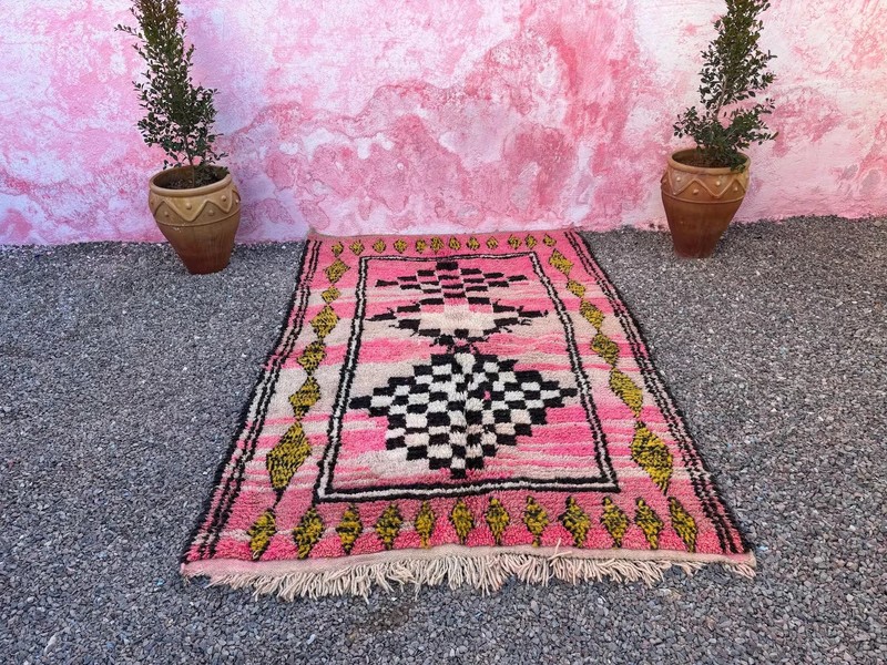 Pink moroccan rug-Moroccan Boujaad Rug - Handmade Rug - Custom Moroccan Rug 9x10 gallery