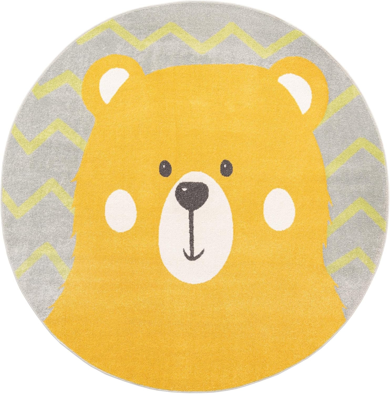 Whimsy Round Area Rug 7' 10" - Yellow & Gray for Stylish Spaces gallery