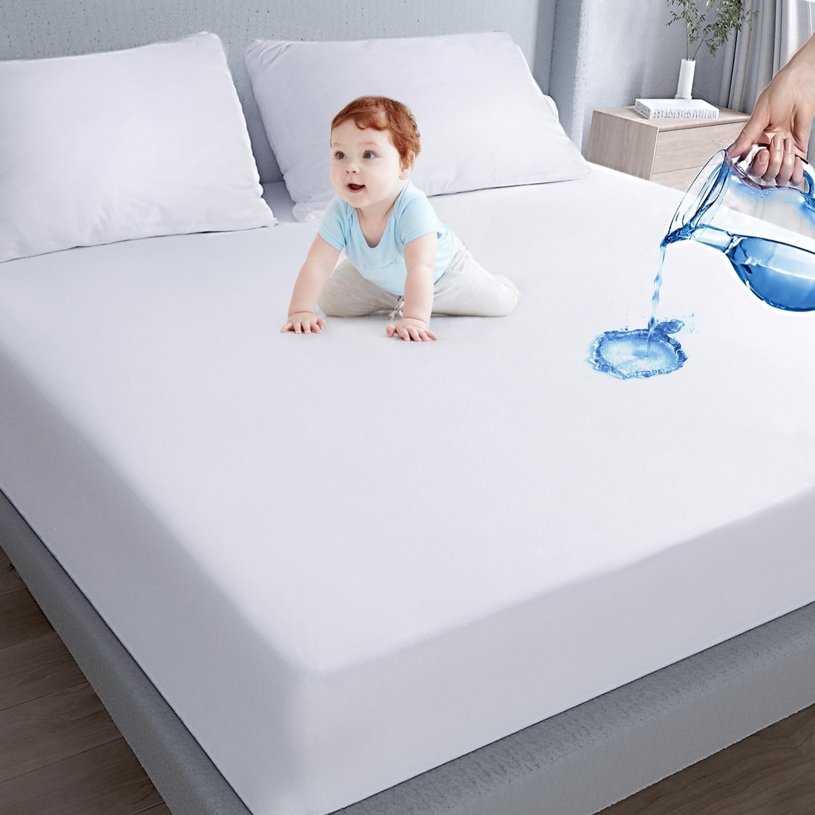 Waterproof Mattress Protector Twin Size,Mattress Cover Protector, Smooth Top gallery