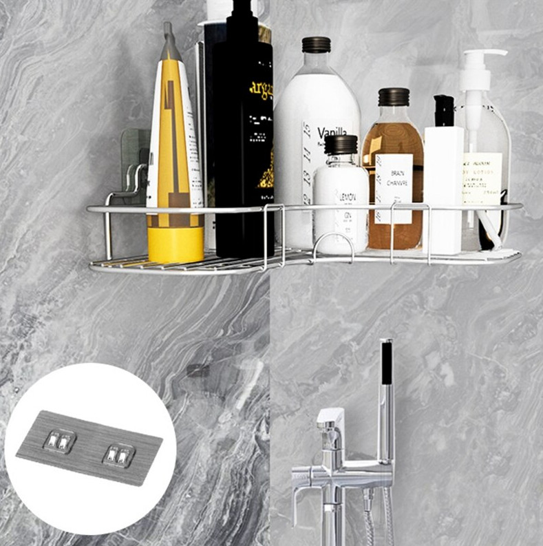 Shower Caddy Shelf Bathroom Corner Bath Storage Holder Organizer Triangular Rack gallery