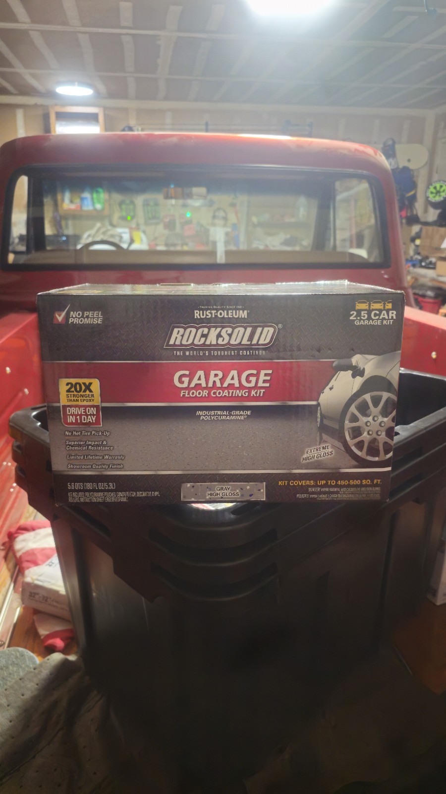 Rust-Oleum 293513 RockSolid Polycuramine Garage Floor Coating, 2.5 Car Kit, High gallery
