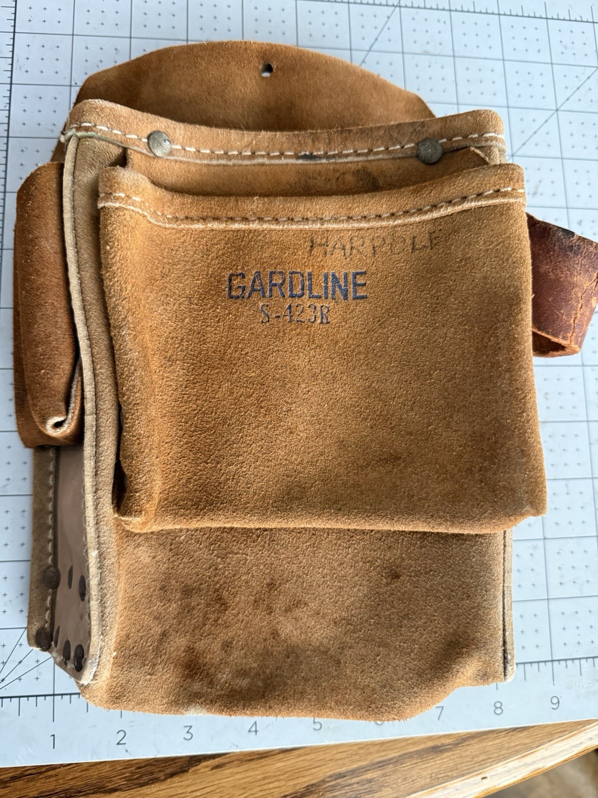 GARDLINE S-123R Tool belt carpenter Leather holder AS SHOWN, SEE REMARKS gallery