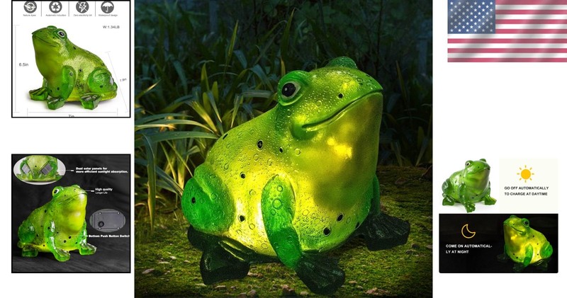 Waterproof Solar Frog Statue - E27 LED Mood Light - Highly Efficient Patio Decor gallery