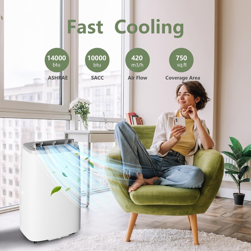 Portable AC Unit 9000 BTU Mini Split Heating & Cooling System Cools 450 Sq Ft gallery