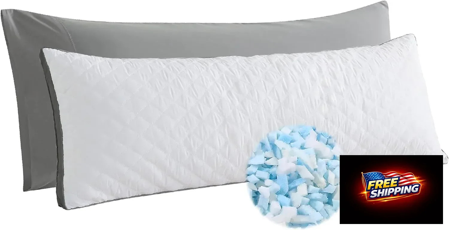WhatsBedding Memory Foam Body Pillow with Removable Pillowcase -Fluffy Body Pill gallery