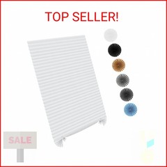 Pleated Window Shades,Temporary Window Blinds Cordless Light Filtering Pleated F