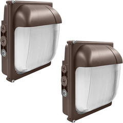 Dimmable 20/40/60W LED Wall Pack Light with Photocell, 3CCT, 2 Pack