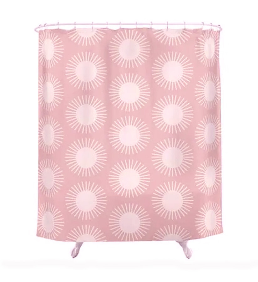 SOCIETY6 Pink Soleil Sun Pattern Designer Shower Curtain 69" x 72" NEW gallery