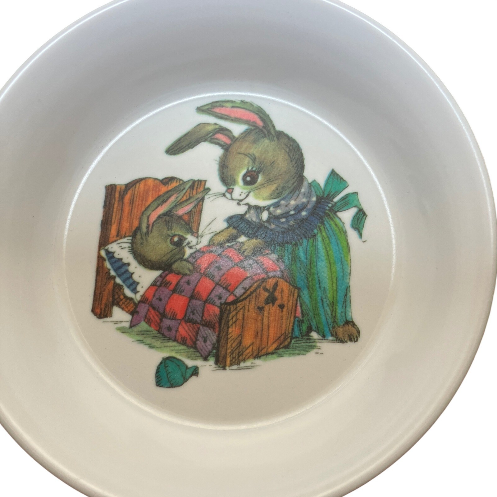 SiLite Melmac Peter Rabbit Bowl White Vintage MCM Chicago 1960 mid century gallery