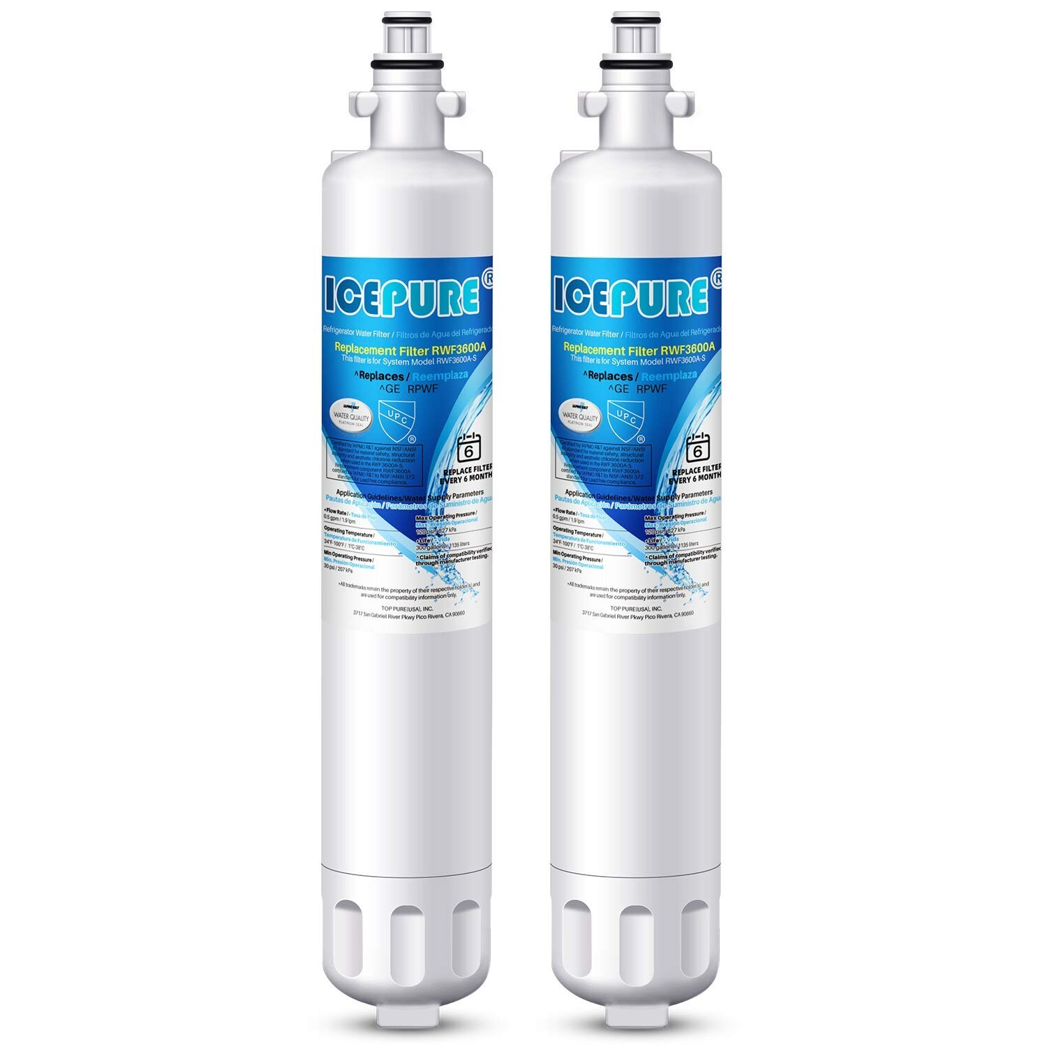 ICEPURE RPWF Refrigerator Water Filter Replacement For GE RPWF IcePure 2 PACK gallery