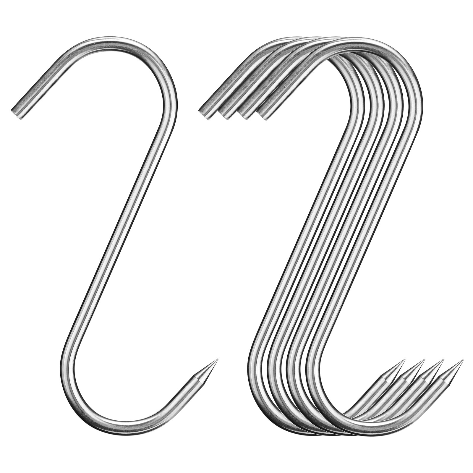 8 Inch Meat Hooks - 5PCS S-Shaped Stainless Steel - 150 Lbs Load Capacity gallery
