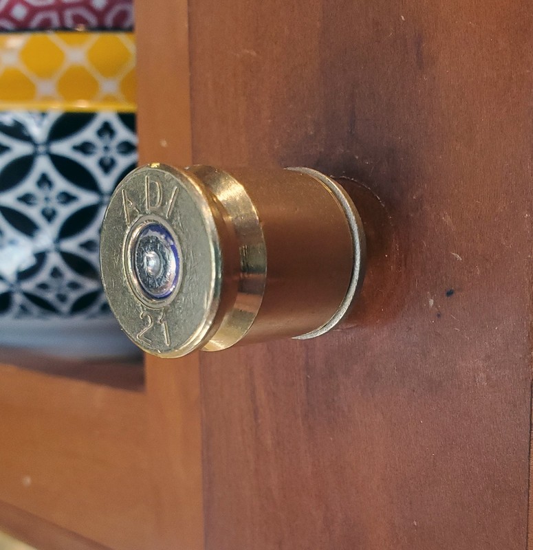 Two 50 Caliber Brass Drawer Knobs for Dressers and Cabinet Doors gallery