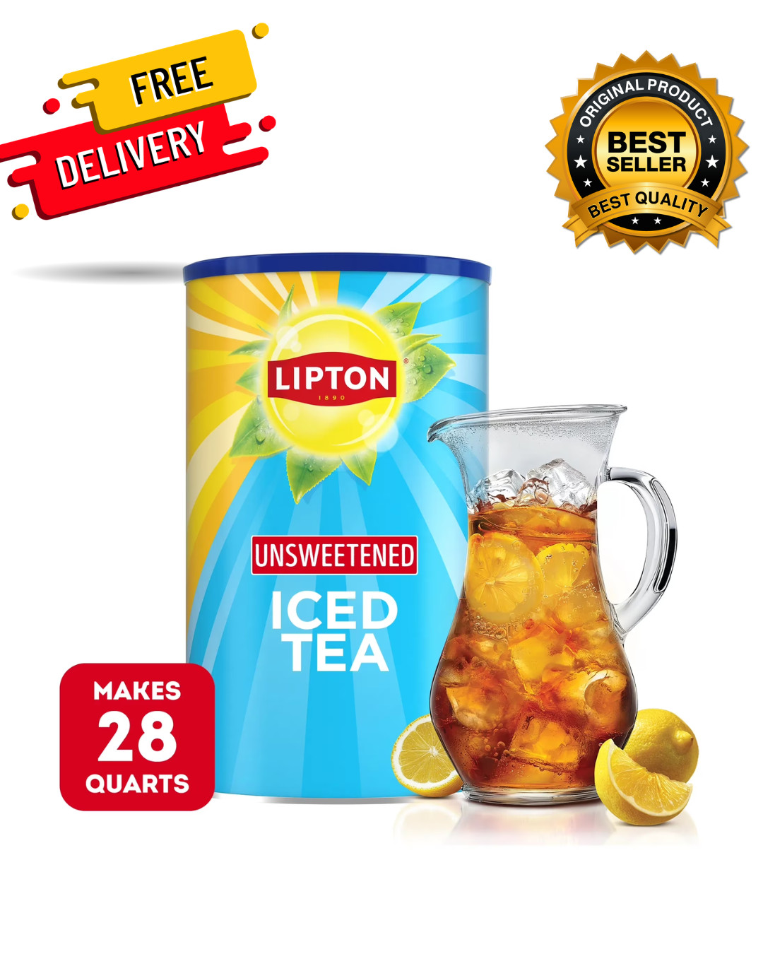 Lipton Caffeinated Unsweetened Instant Iced Tea Mix 28 Quarts Free Shipping gallery