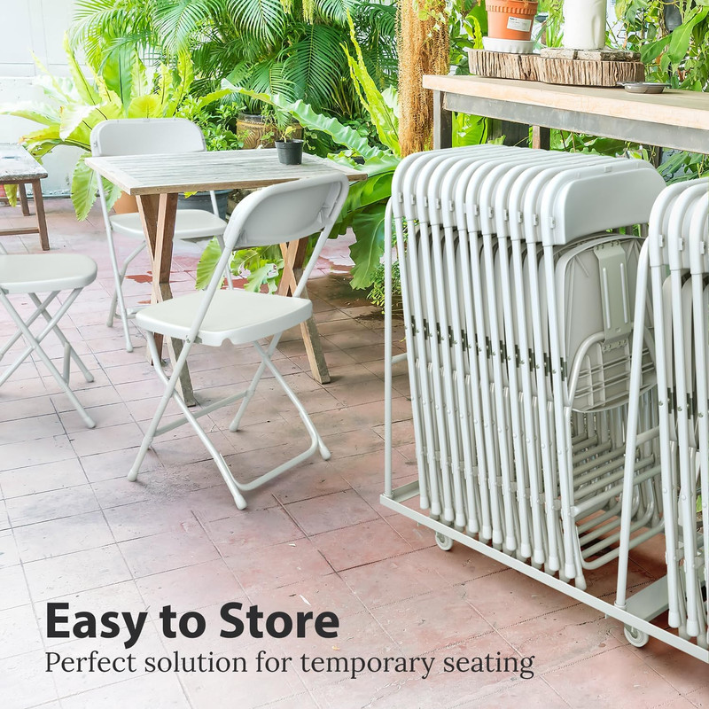 10 Pack Foldable Plastic Chair | Folding & Stackable | 350 Lbs Capacity Steel Fr gallery