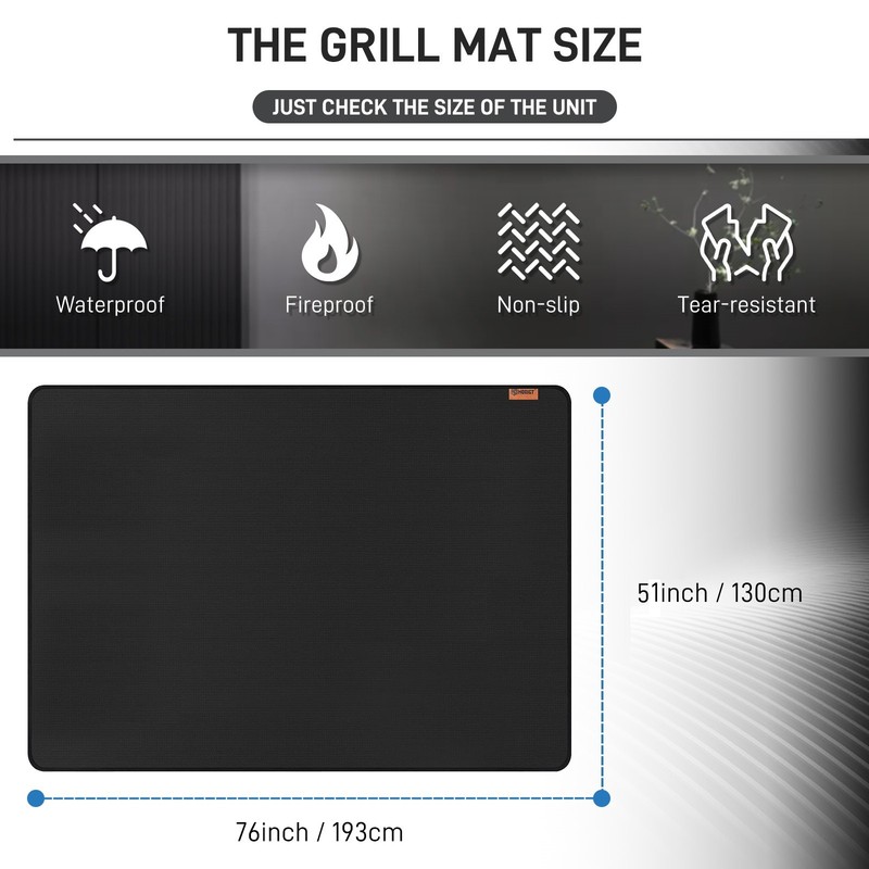 Fireproof Under Grill Mats 76"x51" for Outdoor Easy to Clean Reusable for Deck gallery