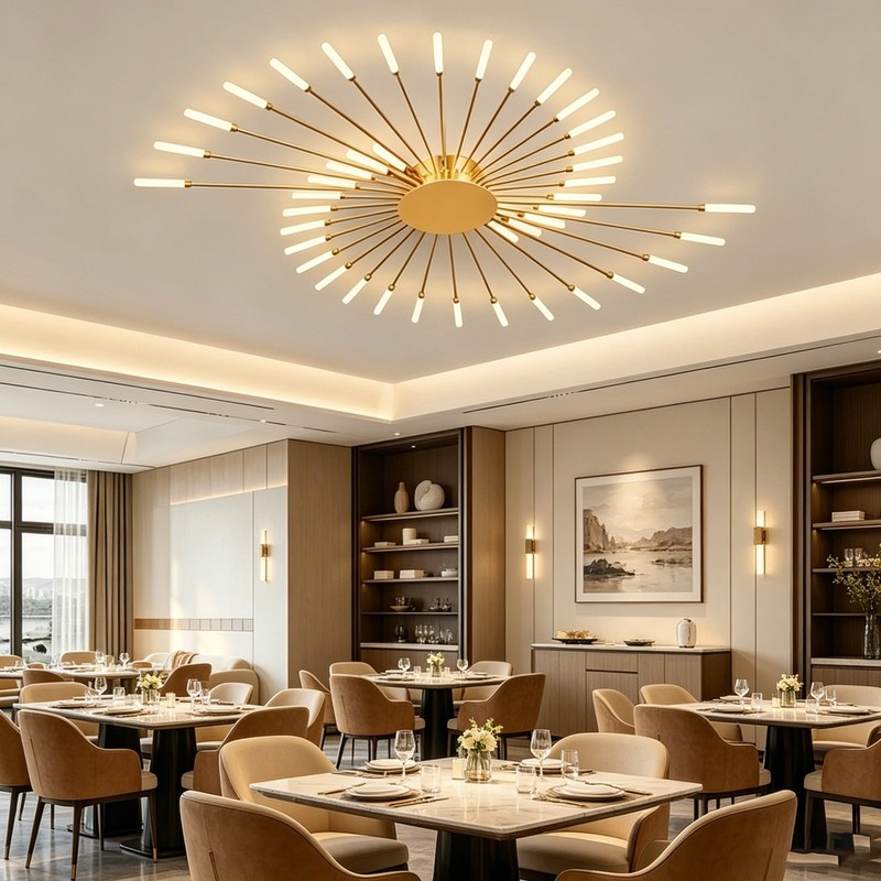 Indoor LED Ceiling Light Hollow Fireworks Design Modern Decor for Home Business gallery