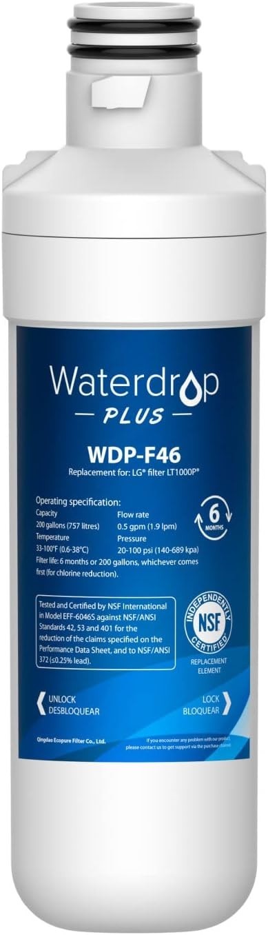 Waterdrop Plus Refrigerator Water Filter Replacement for LG® LT1000P® (1 Pcs) gallery