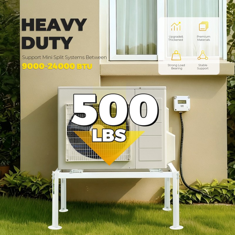 Ground Stand Mount for Mini Split Air Conditioner Heat Pump Powder Coated gallery