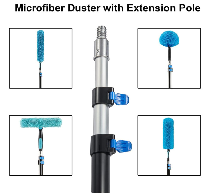 Hicavar 20FT High Ceiling Fan Duster w/ Extendable Pole Cleaning Kit gallery