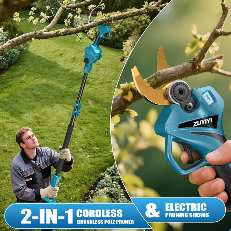 2-In-1 Cordless Pole Pruning Shears for Makita 18V Battery(Not Included), 2.4" C gallery