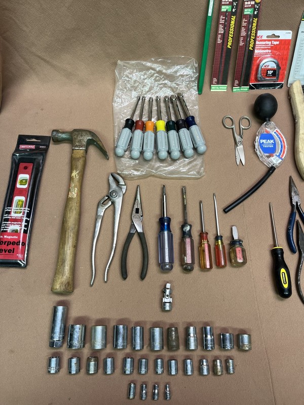 Tool Lot - 118 pcs. Craftsman , Wright , Stanley , etc etc..... New & Used gallery