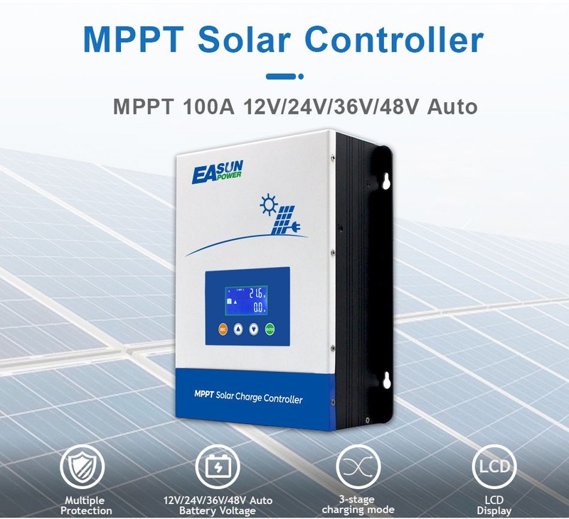 Easun 100AMP Solar Charge Controller for 12V/24V /36V/48V MPPT Battery Regulator gallery