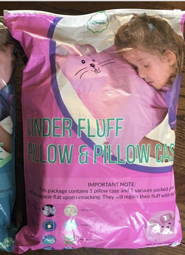 Kinder Fluff Toddler Pillow Down Alternative & Bunny Pillowcase Set gallery