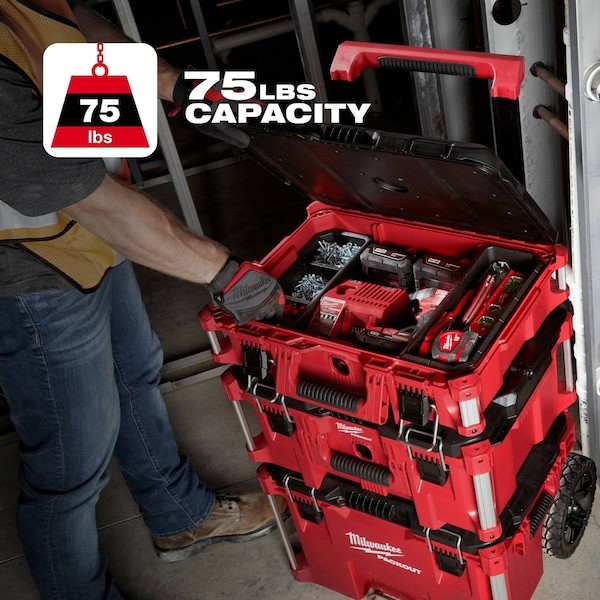 Milwaukee Tool 48-22-8424 Packout Tool Box, Black/Red, 22 In W X 16-1/4 In D X gallery