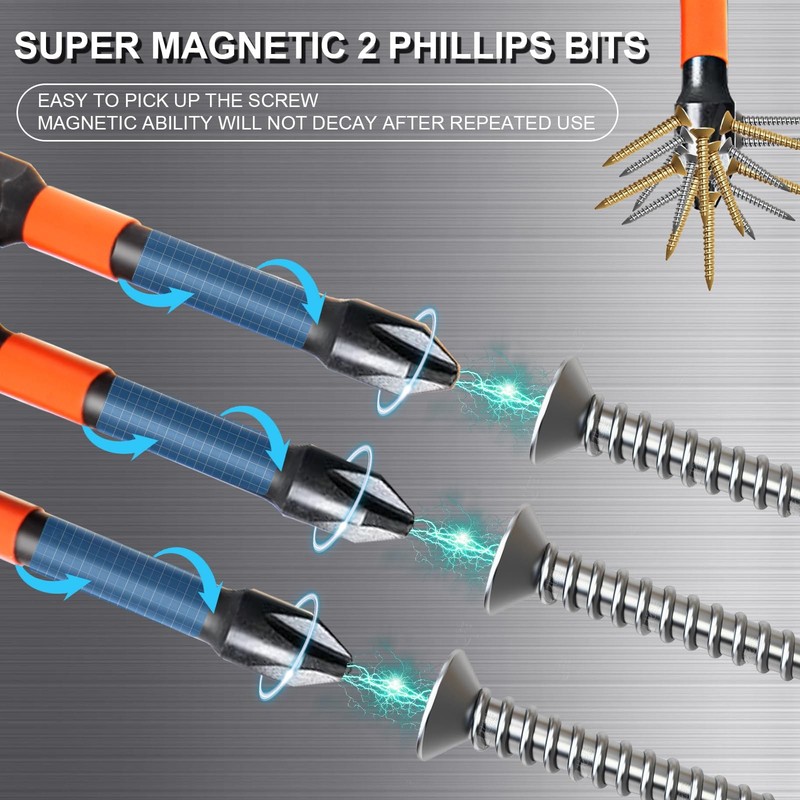 10-Pack Phillips Bits #2 Impact, 2-Inch Magnetic Phillips Head Drill & Screwdriv gallery
