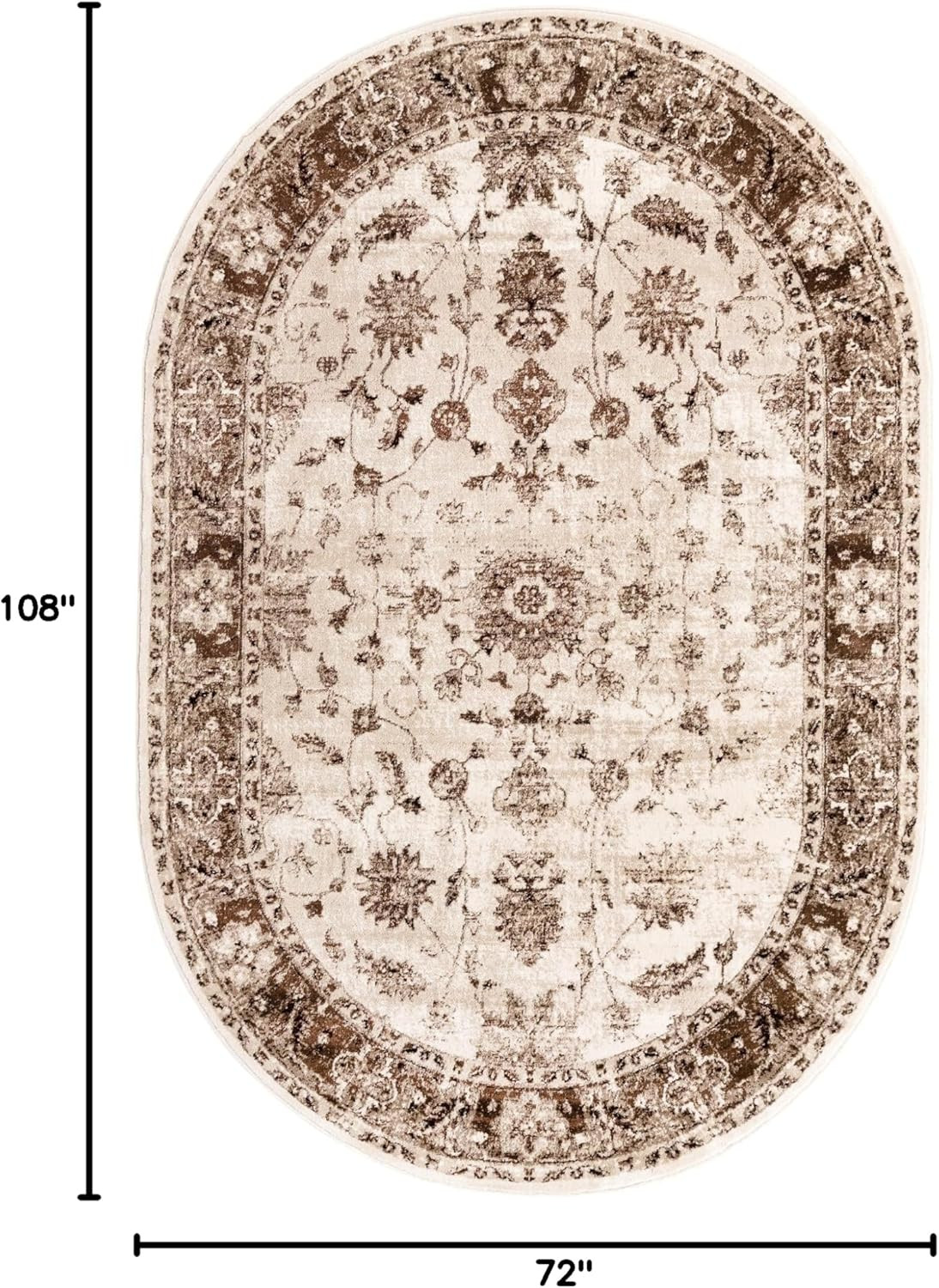 Rushmore Collection Oval Area Rug - Lincoln 6' x 9' in Cream/Beige gallery
