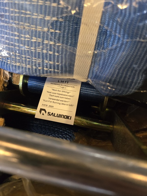 SALUINOKI Blue Polyester Tie Down Strap 5500 lbs WLL 30 ft x 4in 11000 lbs BS gallery