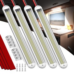 4Pcs 12V Interior LED Light Bar 120LED 2800LM Strip Lights 6000K ON/Off Switch