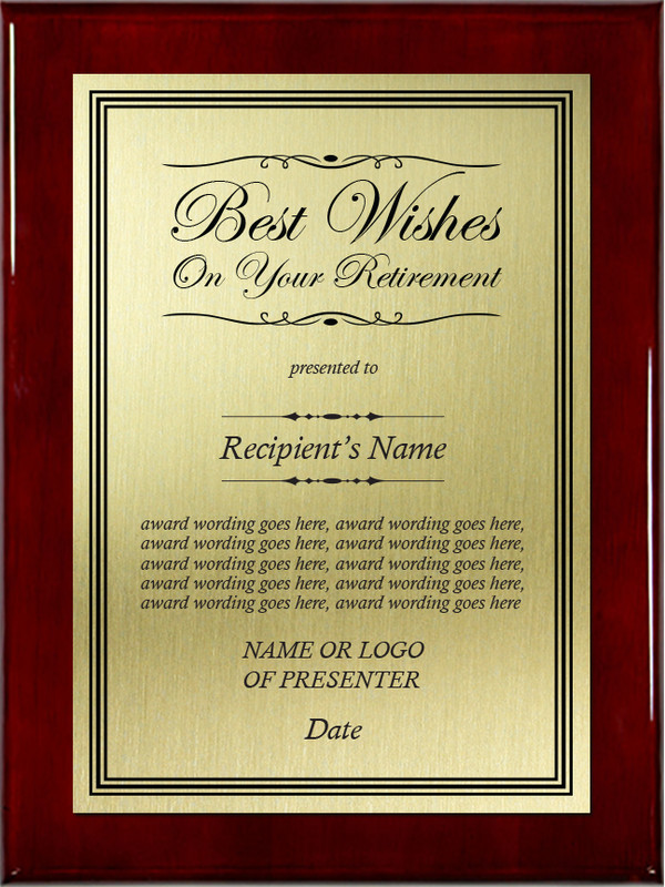 Custom Retirement Plaque – Personalized Employee Recognition Gift – Wood/Metal gallery