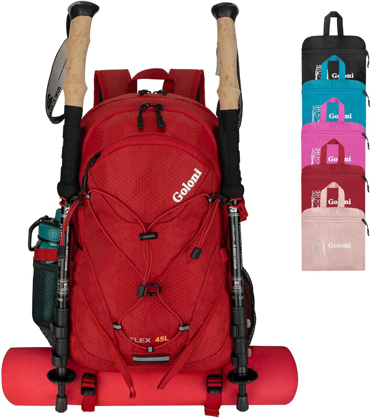 45L Hiking Backpack Lightweight Foldable, Waterproof Camping Backpack with Rain