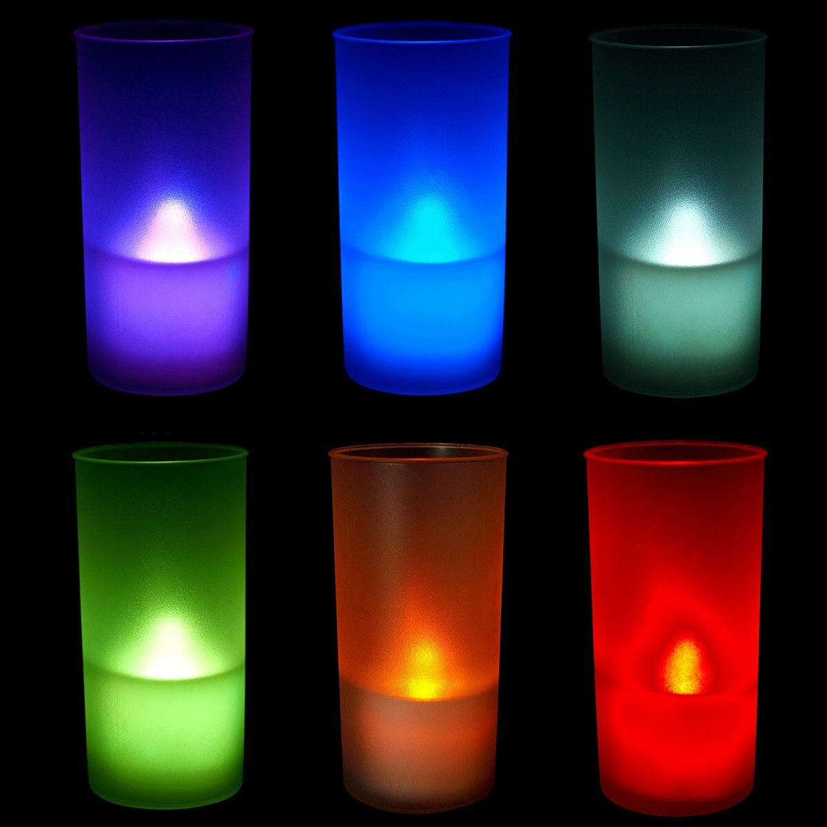6 PCs Color Changing LED Flameless Tealight Candles with Frosted Holders gallery