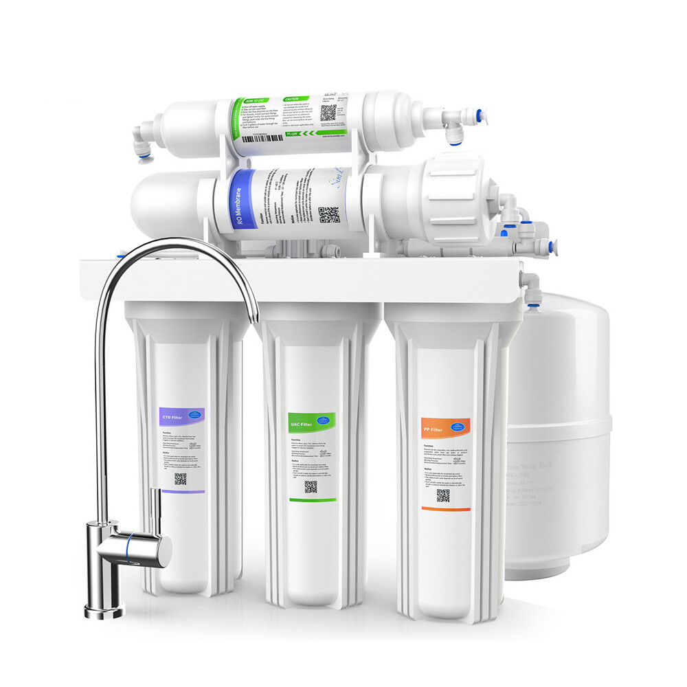 5 Stage 75 GPD Undersink Reverse Osmosis Water Filter System Purifier Drinking gallery