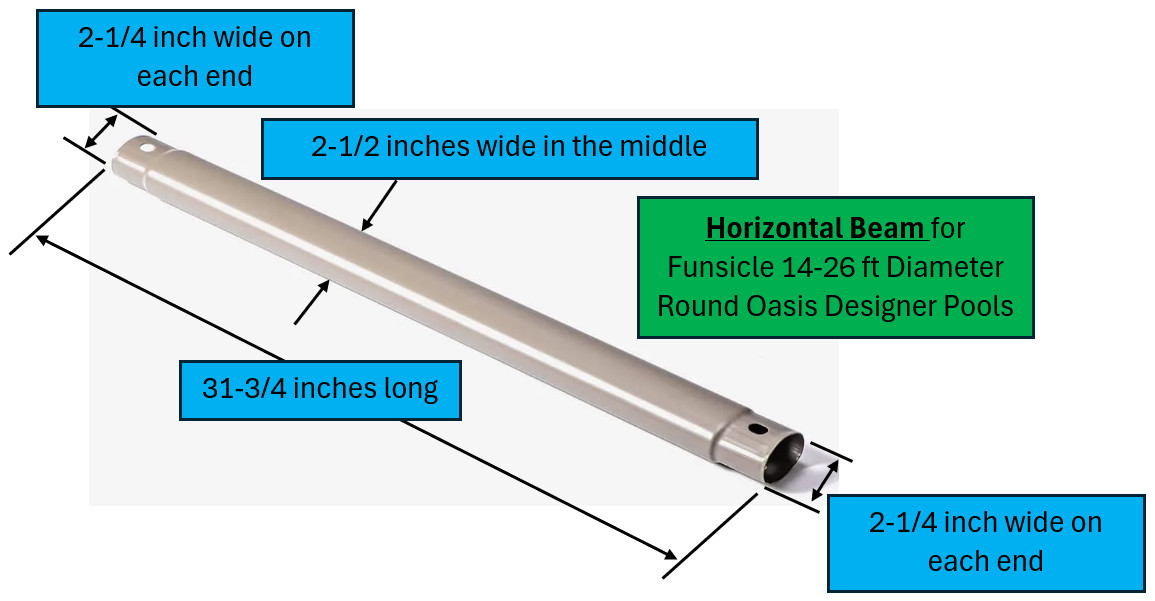 Funsicle Horizontal Beam for Round Pool Warm Grey 14ft to 26 ft Diameter gallery