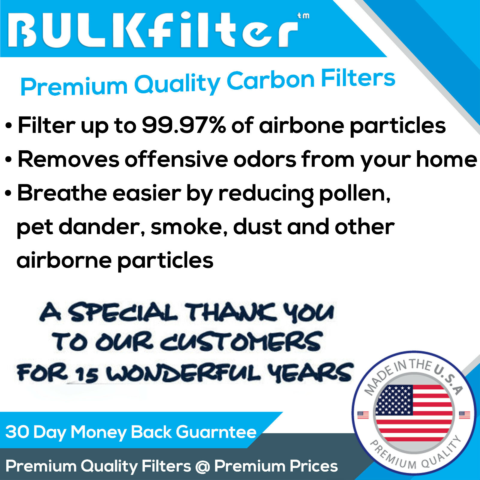 2 Pack Premium Honeywell 32002 Replacement Carbon Filter 6" x 48" by BulkFilter gallery