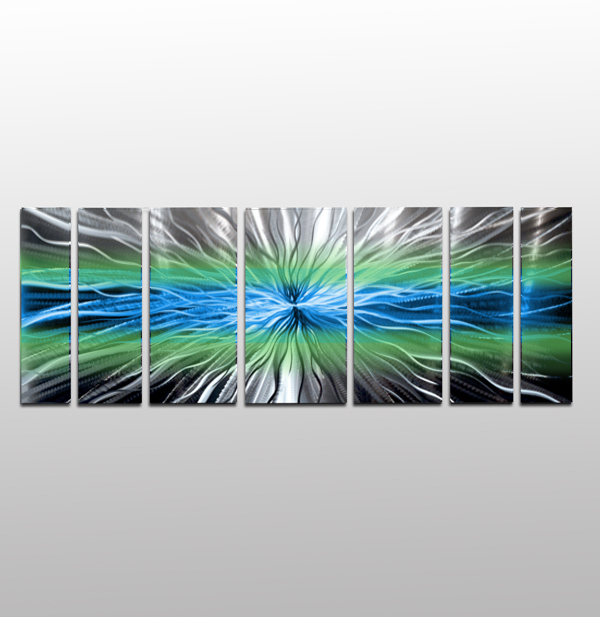 Modern Contemporary Abstract Metal Wall Art Sculpture Blue Painting Home Decor . gallery
