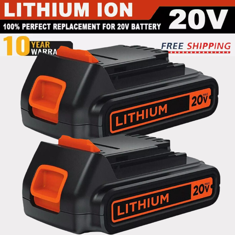 2Pack 20V For BLACK and DECKER 20V Lithium Battery 3.8Ah LBXR20 LBX20 LB20 LBS20 gallery