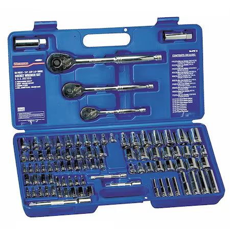 Westward 4Pm18 89 Pc Socket Wrench Set, 1/4 In, 3/8 In, 1/2 In Drive Sizes gallery