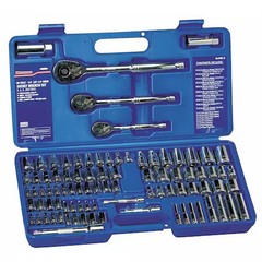 Westward 4Pm18 89 Pc Socket Wrench Set, 1/4 In, 3/8 In, 1/2 In Drive Sizes