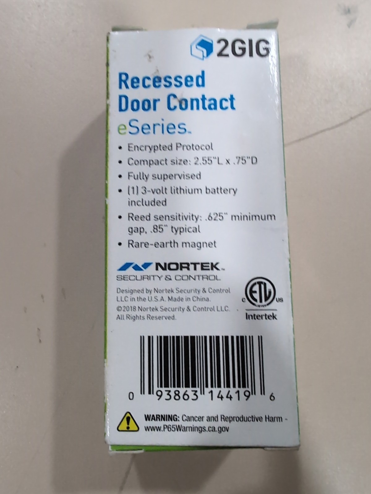 Encrypted Recessed Door Transmitter-345Mhz 2GIG-DW20E-345 gallery