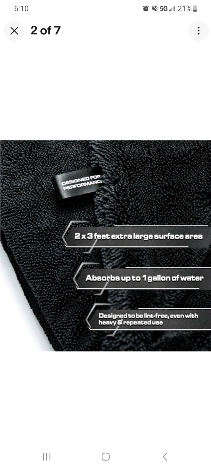 Blackline Car Drying Towel - 2ft x 3ft XL Popular Pick Among Detailing Pros - gallery