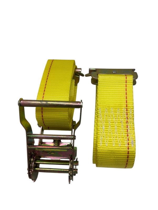 E-Fitting Ratchet Strap Tie Down 2IN x 12FT 3000LBS Break Strength 1000LBS WLL gallery