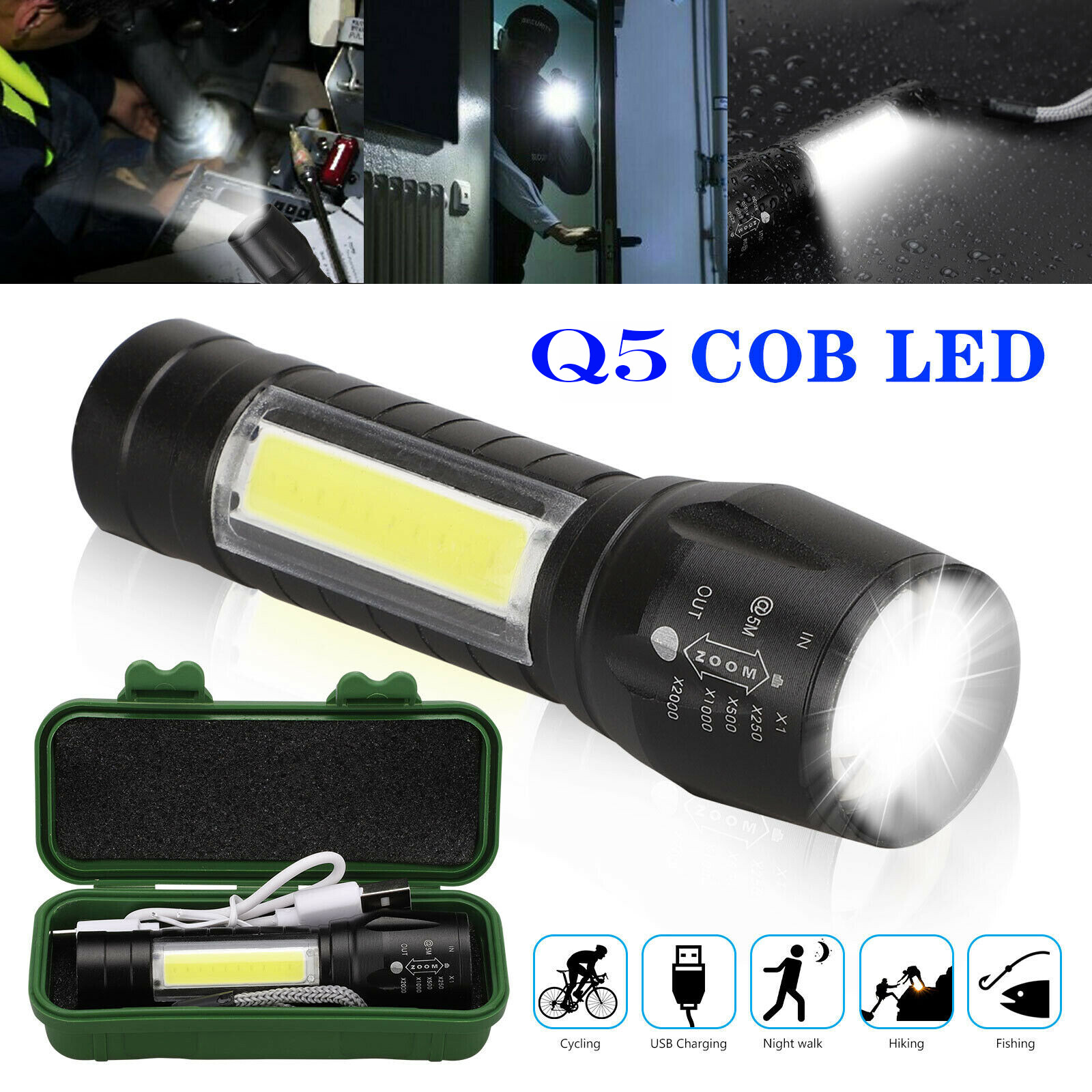 9900000LM LED Flashlight Tactical Light Super Bright Torch USB Rechargeable Lamp gallery