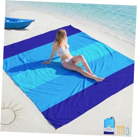 Beach Blanket Waterproof Sandproof Large Sand Free,78''X81''/10'X9' Oversized gallery