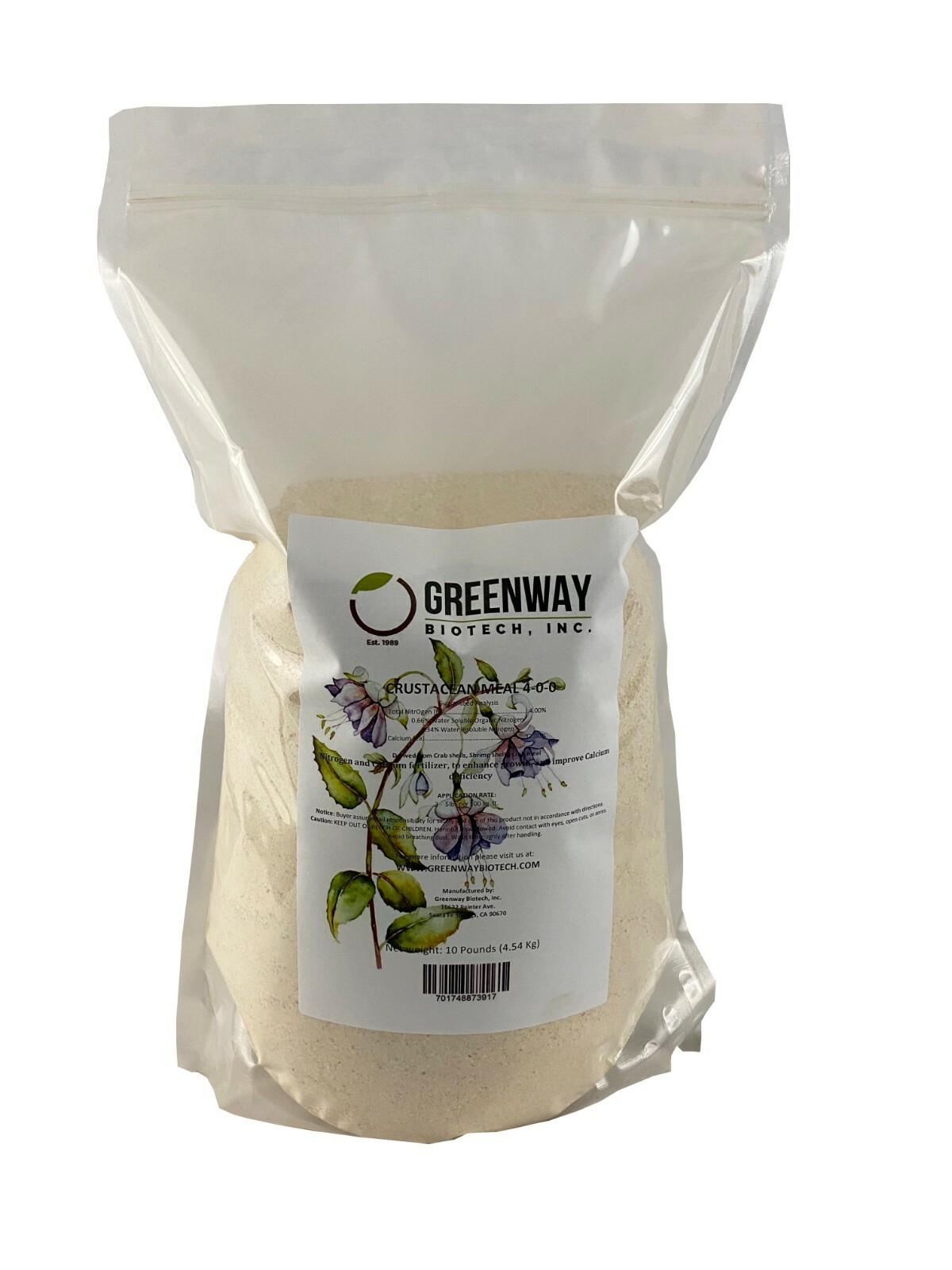 Crustacean Meal Fertilizer 4-0-0 Contains Nitrogen and Calcium - 10 Pounds gallery