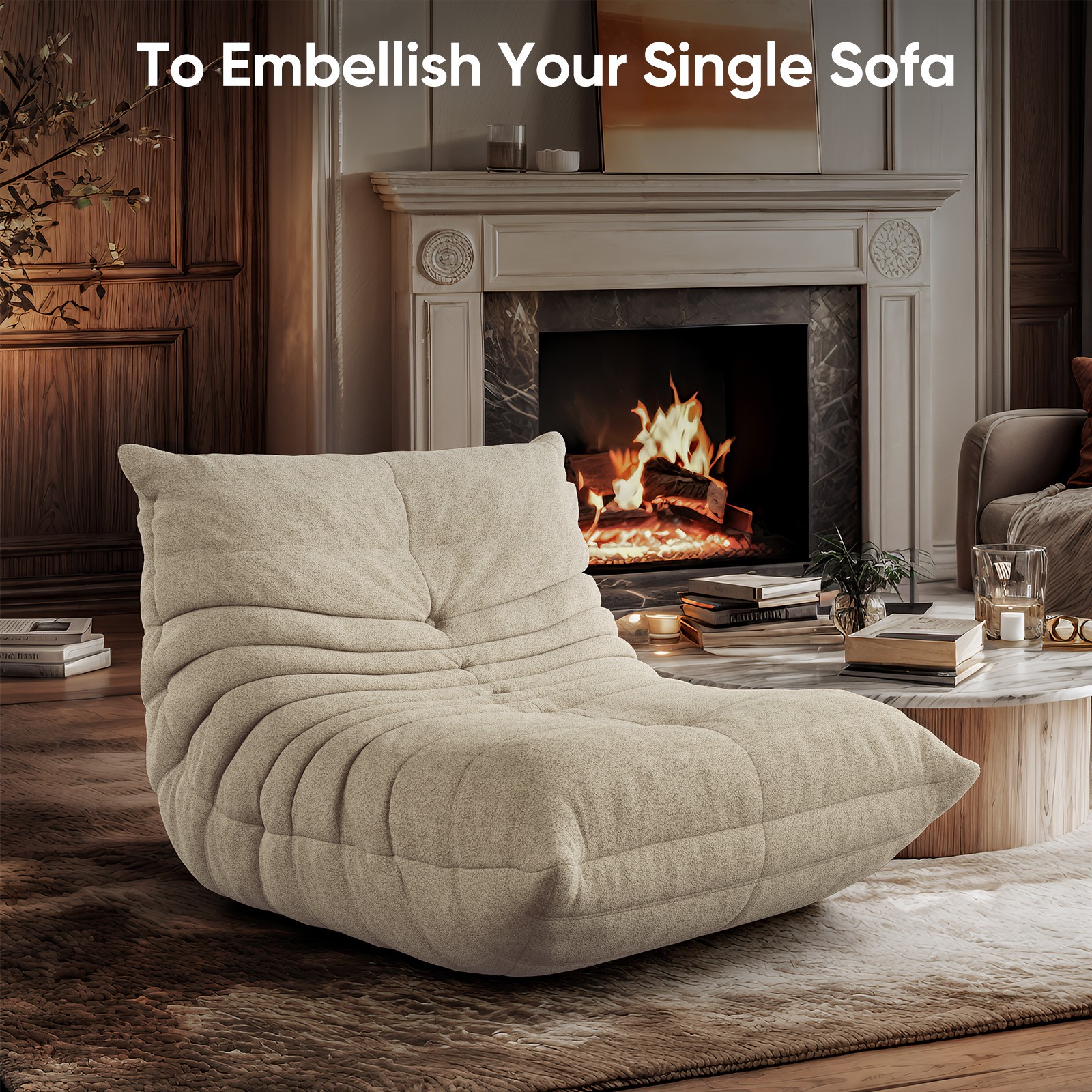 Fireside Chair Soft Lazy Floor Sofa Tatami Nap Couch Chesterfield Single Sofa gallery