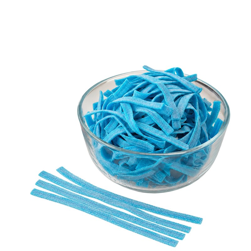 9" Blue Raspberry Sour Belts | 32 oz (2 LB) Gelatin-Free - Bulk Candy gallery